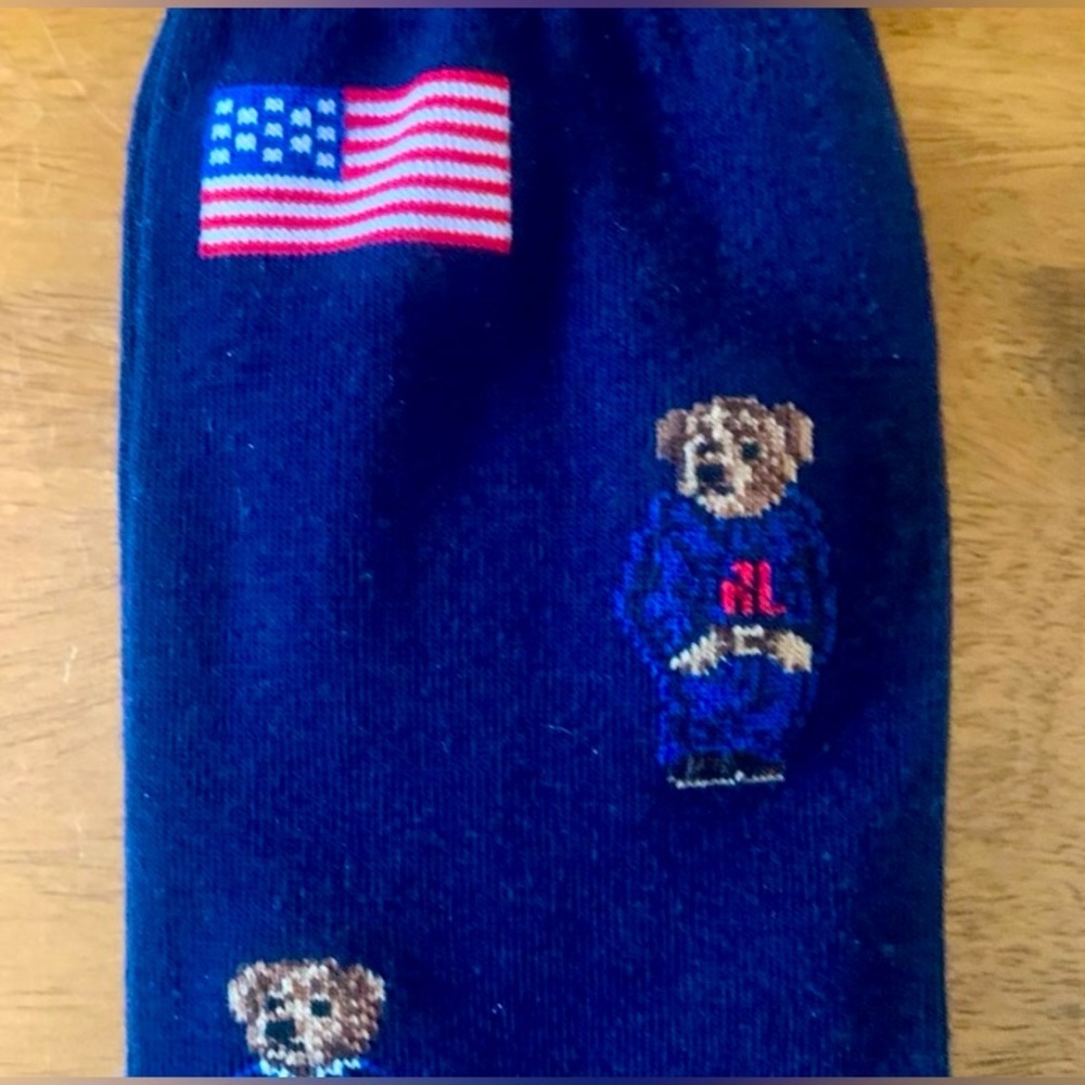 POLO RALPH LAUREN Polo Bear Flag Patriotic Socks (2 pair)